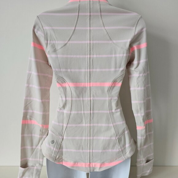 NWT LULULEMON PSHD/BRLY Pink Multi Stripe Cottony Soft Forme Jacket 4 - Picture 6 of 8